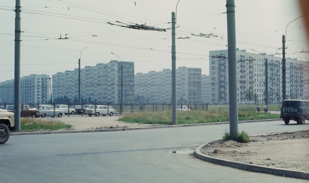 Polígonos bloques abiertos residenciales. Leningrado